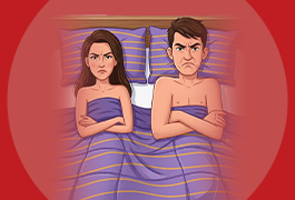 Man facing sexual issues while partner sleeps, Long Drive Gold Solution concept illustration