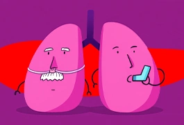 Creative lung illustration highlighting how to stay calm and breathe with COPD and asthma