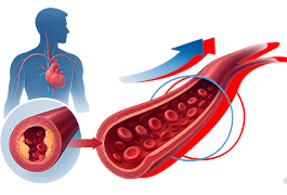 Better Blood Flow diagram illustrating healthy arteries and efficient blood circulation