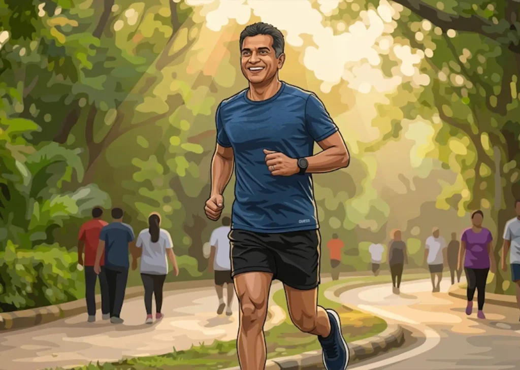 Morning jog promoting better blood flow, energy, and cardiovascular wellness