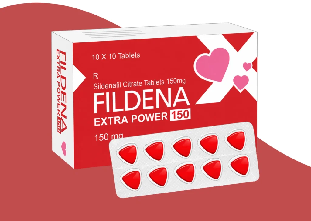 High-Dose ED Pills: Why Fildena 150mg Works Better Fildena 150mg Sildenafil Citrate tablets box with blister pack