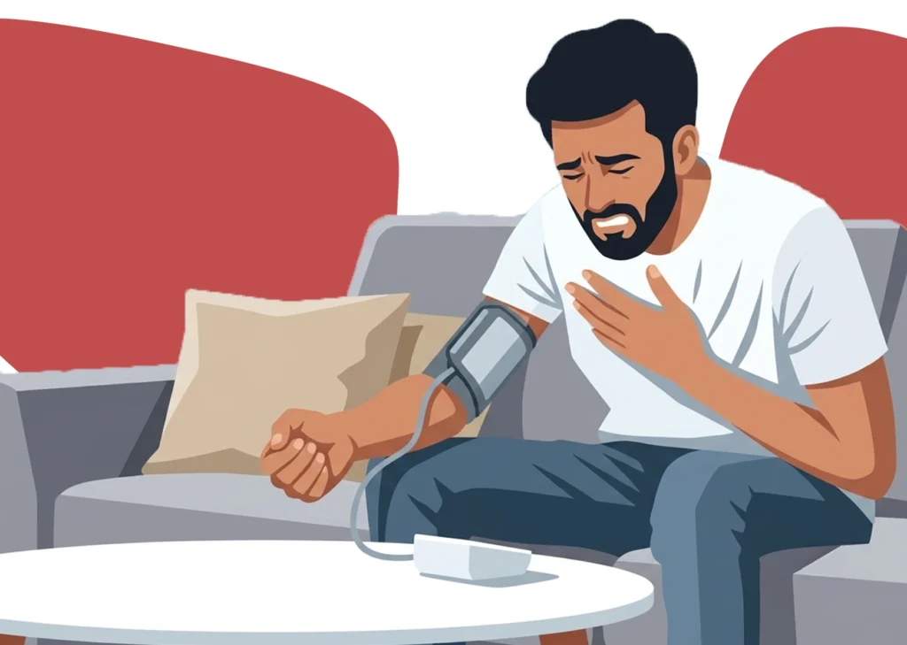 A man is measuring our blood pressure