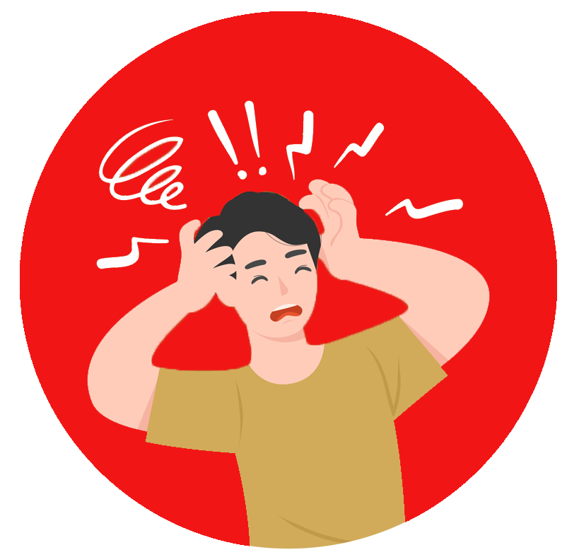 Illustration of stress and anxiety affecting Man's Ability, highlighting emotional strain, mental health, and overall well-being.