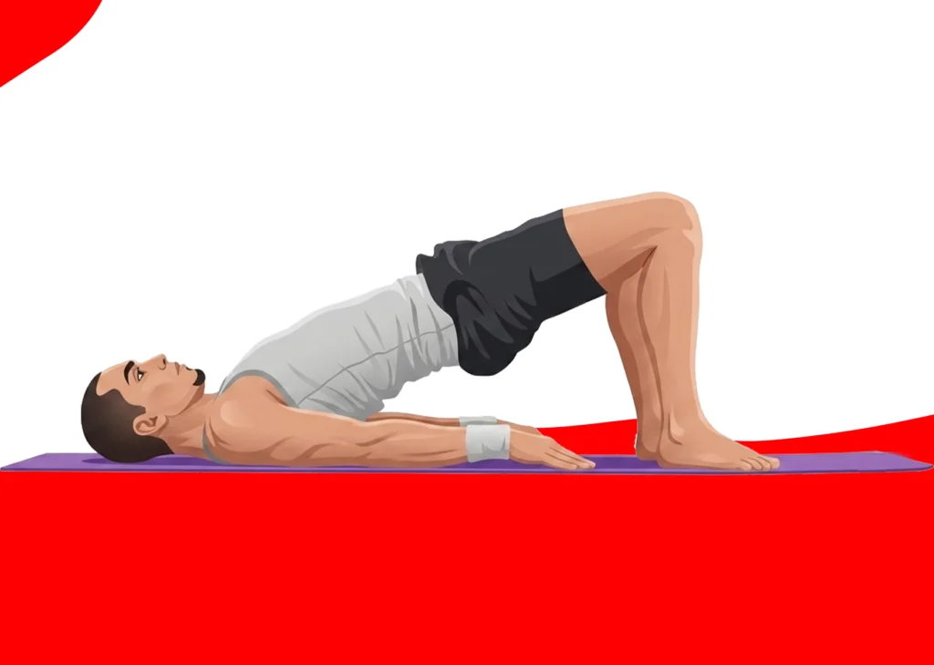 Sexual stamina workout with a man performing a glute bridge exercise