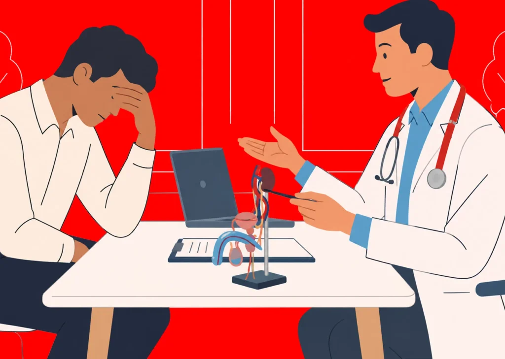 Healthy Blood Flow and erectile health discussed during a doctor's consultation