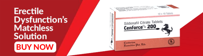Cenforce 200 mg – Strong Sildenafil ED Tablet