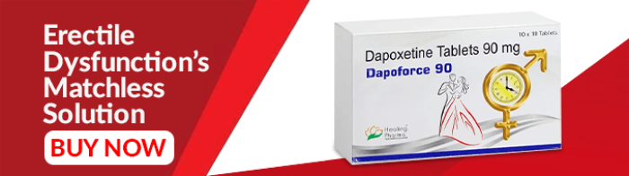 Dapoforce 90 mg Dapoxetine Tablets